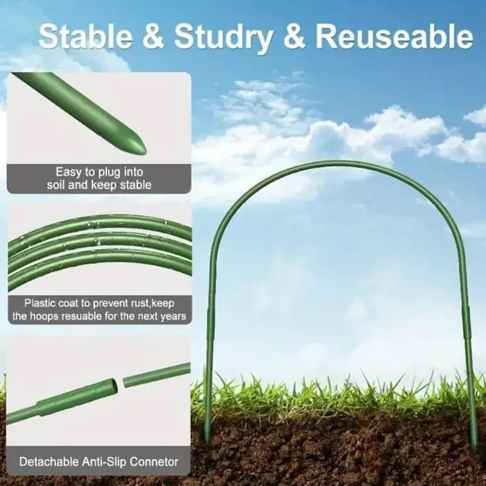 Kit d'arc de jardin-pour légumes pour lits surélevés-couverture de rangée tissu de jardin de serre-installation facile