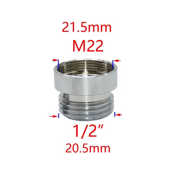 Connecteur de filetage en laiton 1/2 "à M22/20/24/16/18/28 pour robinet, connecteur de douche de sal