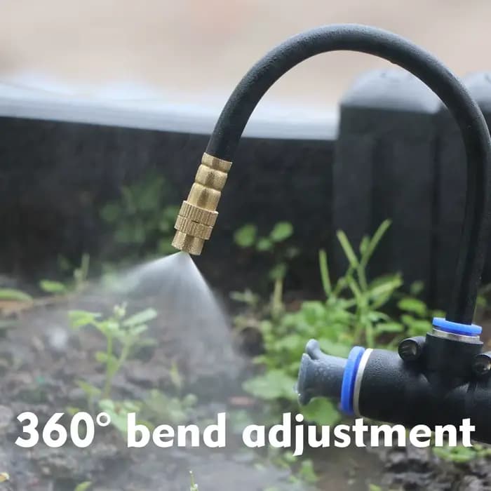 20-5m 3/8" 9/12mm Système de refroidissement par brumisation 360 ° Buse en laiton à courbure libre