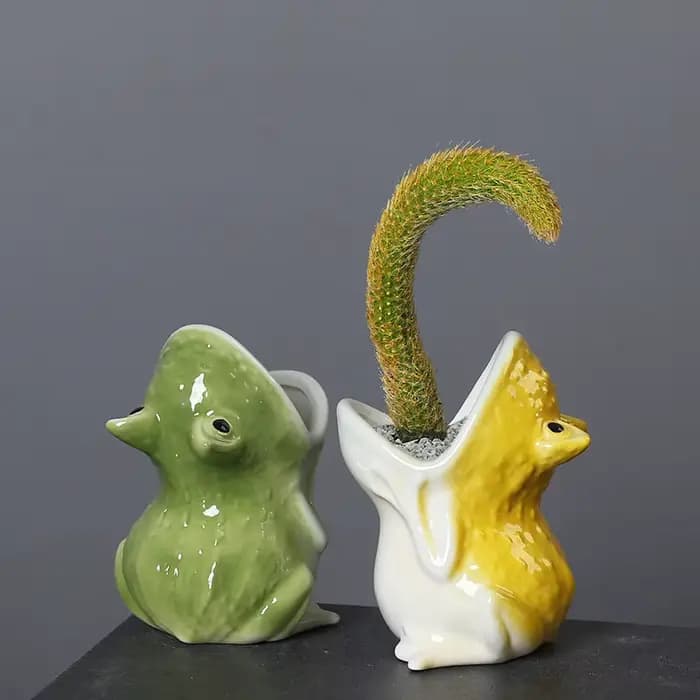 Pot de fleur en forme d'animal de dessin animé mignon