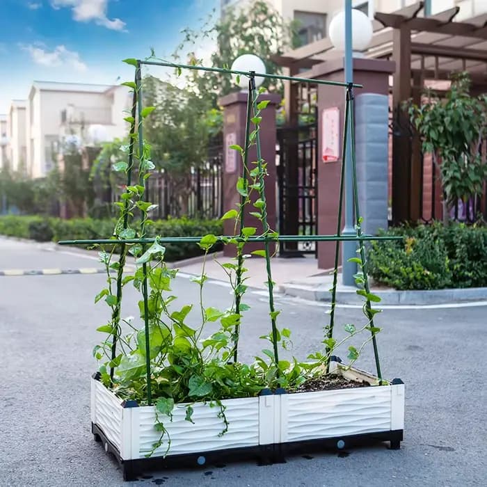 Ensemble de treillis de concombre, cadre en A pour plantes végétales de jardin, Supports de culture