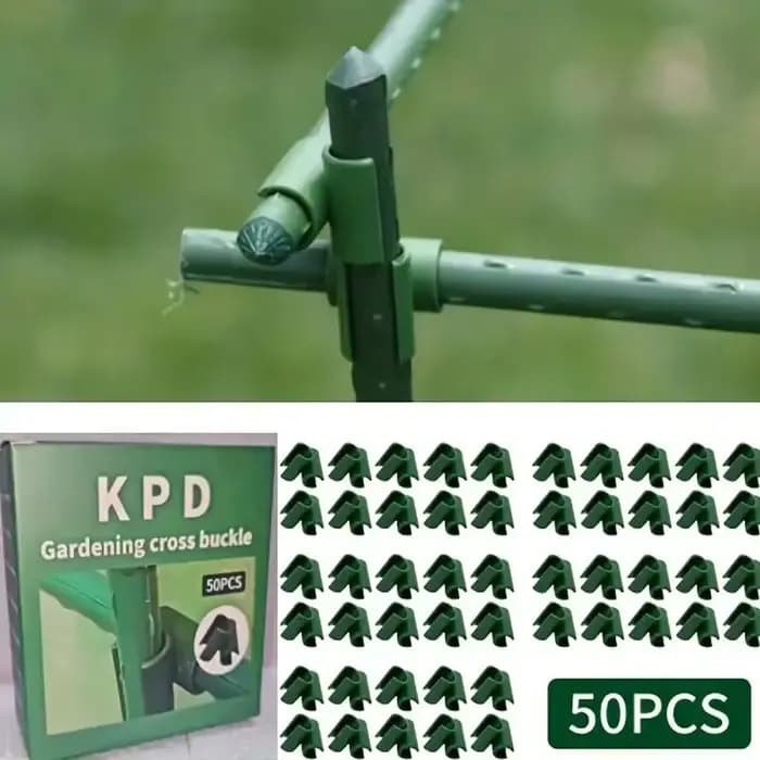 Connecteur de Support de plante en treillis, 50/100 pièces, Clip croisé fixe, Clips de piquet pour g
