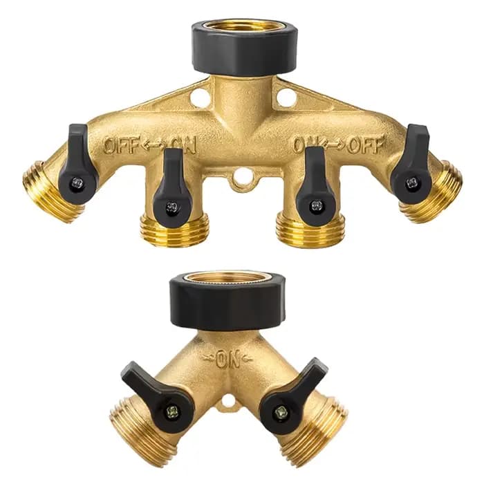 Séparateur de tuyau d'arrosage en laiton robuste à 4 voies, connecteur Bibcock, adaptateur de robine