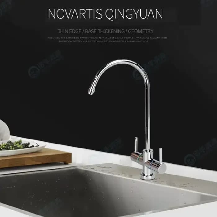 Ensemble de robinets à Double sortie en acier inoxydable, purificateur d'eau, robinet de cuisine RO, robinet à Double entrée et sortie, tuyau de connexion de 1/4 pouces