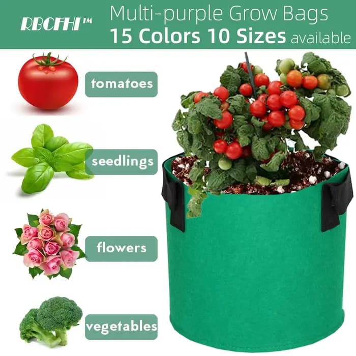 RBCFHI 1-20 gallons coloré plante poussent sacs fleur légumes aération plantation Pot conteneur jard