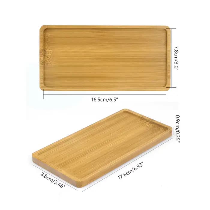 Soucoupes rectangulaires pour plantes en bambou, Pot de fleur succulente, plateau en bois, Pots de p
