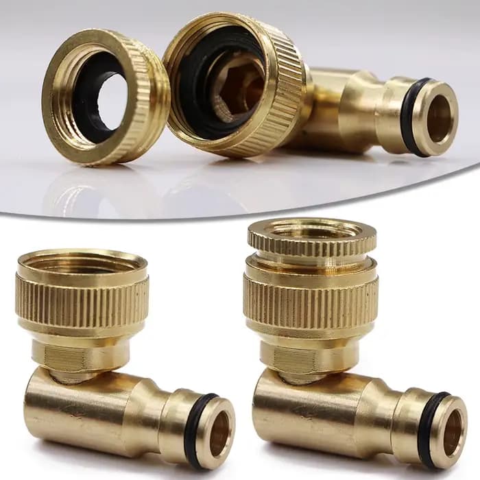 1 pièce Raccord rapide coudé 16mm 1/2" 3/4" en laiton et cuivre, pour l'irrigation et l'arrosage de