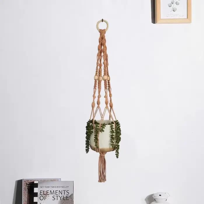 Porte-plante en macramé Boho coloré, tissé à la main, 100% coton, pour Pot de fleur, panier suspendu