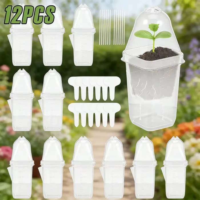 Pot de fleurs auto-arrosant en plastique transparent de 7 pouces