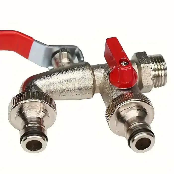 Robinet de tuyau d'eau de jardin à double prise, robinet extérieur multi-composant fileté universel,