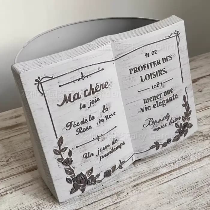Ins-Pot de fleur en résine en forme de livre anglais