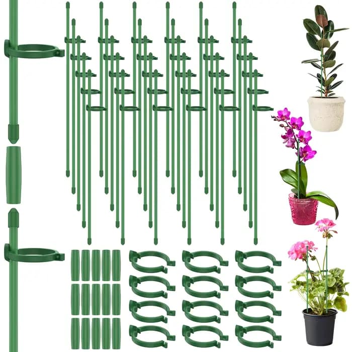 Piquets de Support de plantes réglables, poteau d'escalade avec Clips et bâtons de tuyaux de connexi