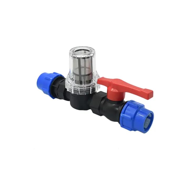 Filtre à eau pour tuyau PE, 25mm 32mm, avec Tube en plastique, connecteur rapide, filtre à mailles 8