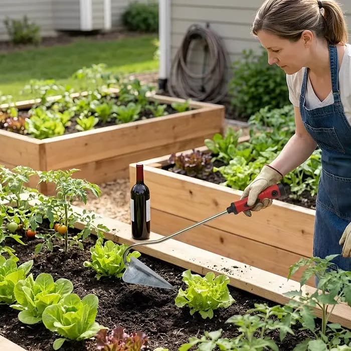 Petite houe de jardin pointue avec manche ergonomique