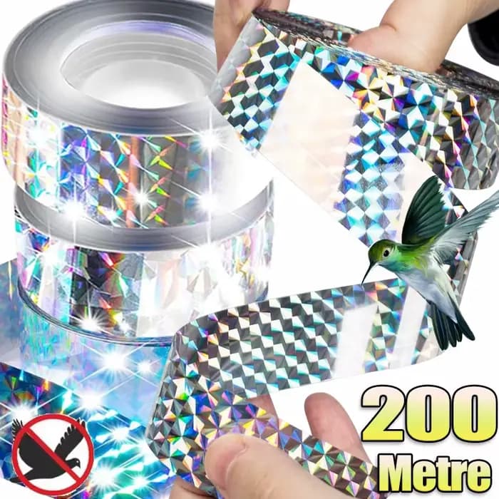 Ruban Réfléchissant Anti-Oiseaux, Bande Laser Anti-Oiseaux Double Face, Rubans Répulsifs pour Jardin