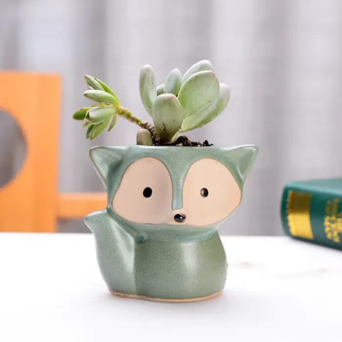 Pot de plantes en forme de renard en céramique, Micro Mini plantes succulentes en Pot, petits Pots d
