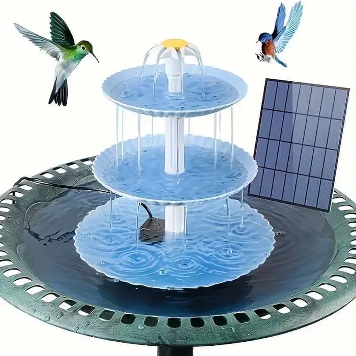 Fontaine d'eau solaire de bain d'oiseaux