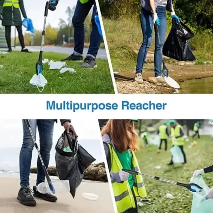 Grappin Pliable avec réinitialisation de Comcussion à 360 °, Porte-Litière à Main, Outil de Ramassag