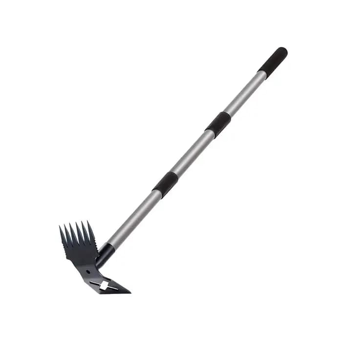 Outil de désherbage avec long manche, râteau à main 2 en 1 et houe de jardin pour le jardinage, outi