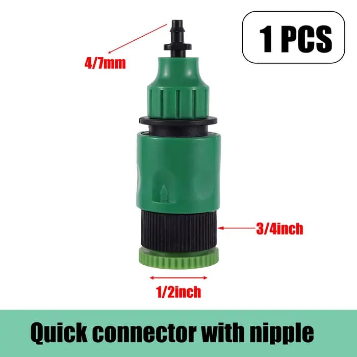 Valve filetée 3/4 "avec raccord de mamelon de 16mm, Valve d'arrêt de tuyau d'arrosage, adaptateur de