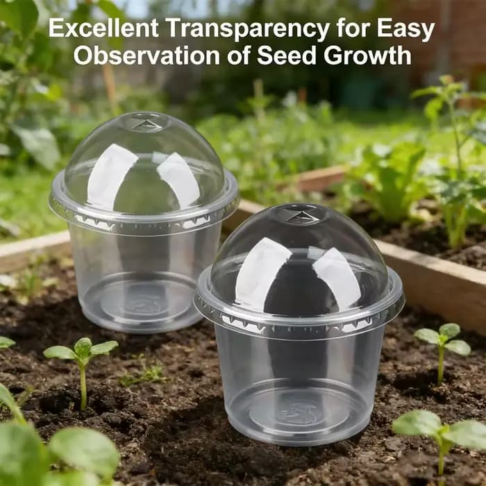 Pots de pépinière transparents avec couvercles