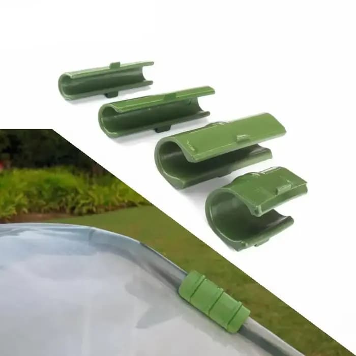 Clips de Film de tuyau de serre, cadre de fixation en plastique vert, pince de Tube, raccords de fil