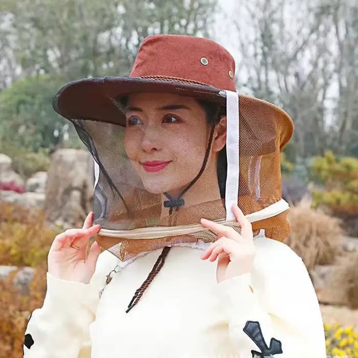 Chapeau de protection pour apiculteur, tissu Anti-abeilles, filet en Nylon, fil, casquette de protec