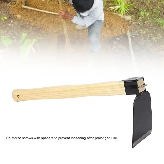 Houe de jardin houe à main de désherbage de jardin houe à main ergonomique manche en bois en acier au carbone houe à main légère de désherbage de jardin pour la maison