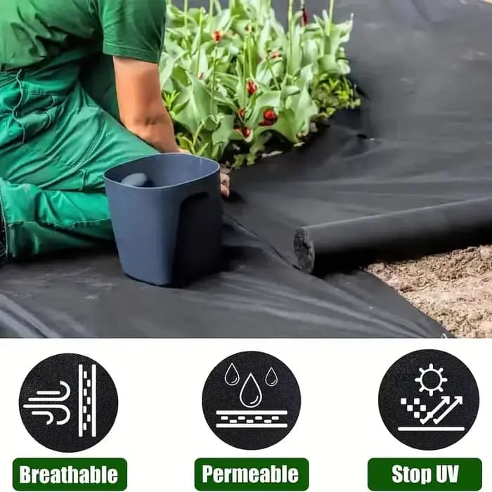 Barrière de mauvaises herbes en tissu de paysage de jardin, tapis de jardinage robuste, couverture d