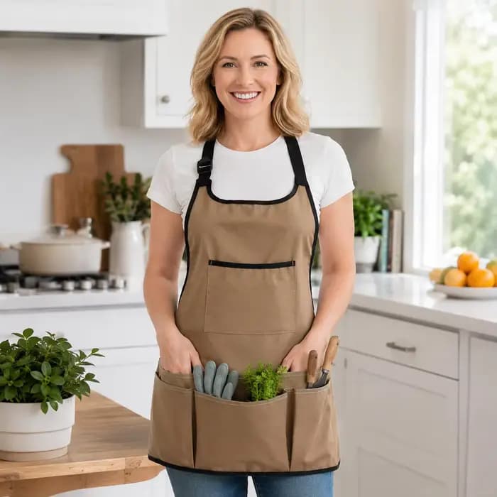 Tablier de jardinage avec grandes poches pour femmes