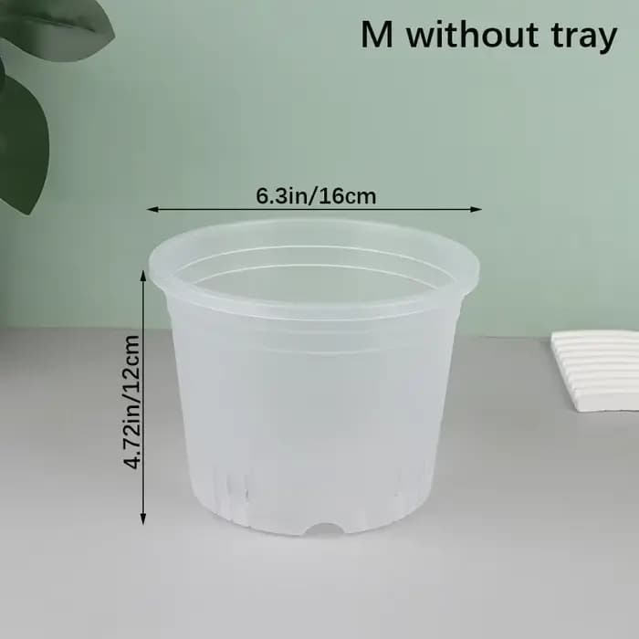 Pot d'orchidée rond Transparent avec/sans plateau, Pots d'orchidées en plastique pour contrôle des r