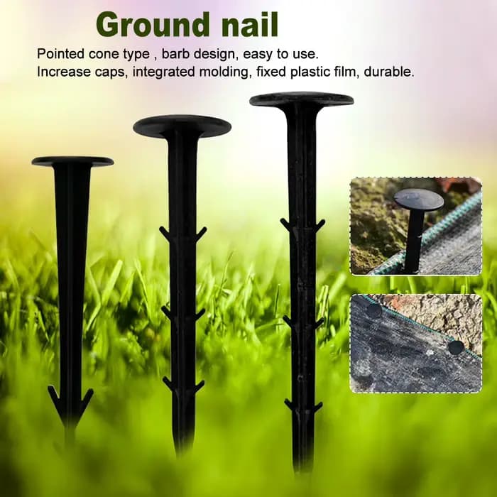 50 pièces/ensemble Film à ongles au sol piquets de jardin fixes Film de serre prévention des mauvais