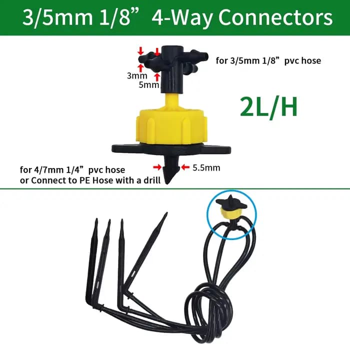 Analyste d'arrosage à flèche avec perforateur, émetteur de compensation de pression, système d'irrig