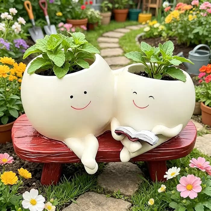 Pot de fleurs en résine mignon pour plantes succulentes
