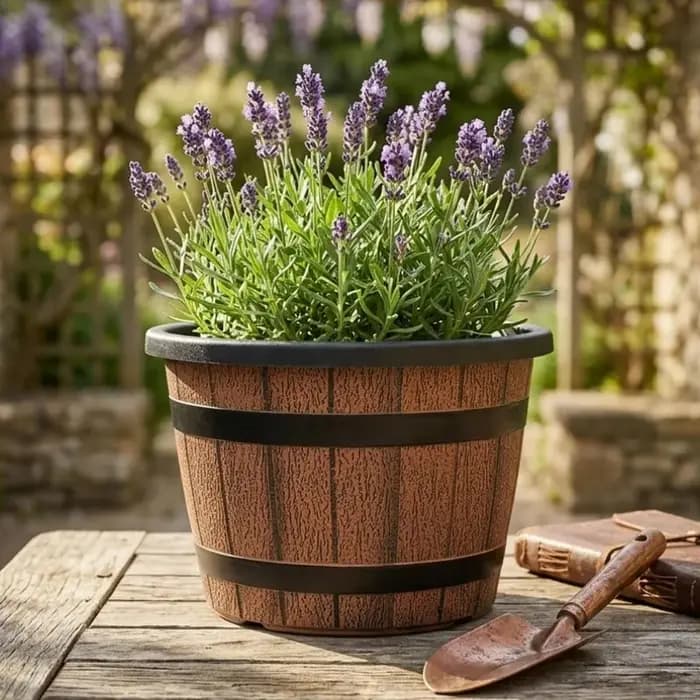 Pot de fleurs en bois simulé L/XL, pots de jardin, conteneurs pour plantes, pots décoratifs, fournitures pour la maison, le jardin, la cour, le patio, la ferme