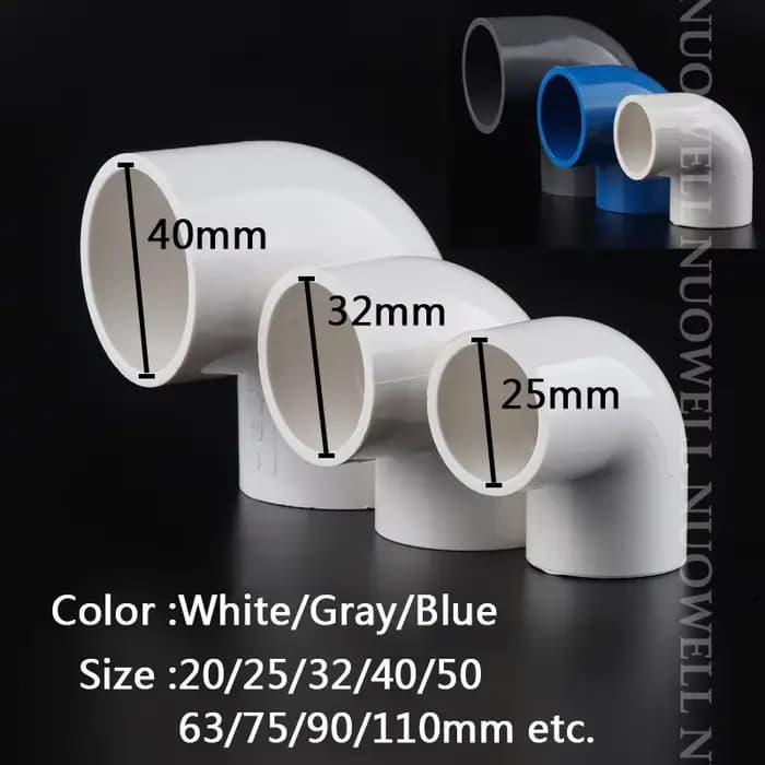 Connecteur coudé à 90 degrés en PVC, 20 25 32mm, 5 pièces/lot, outils de bricolage pour Aquarium, ad