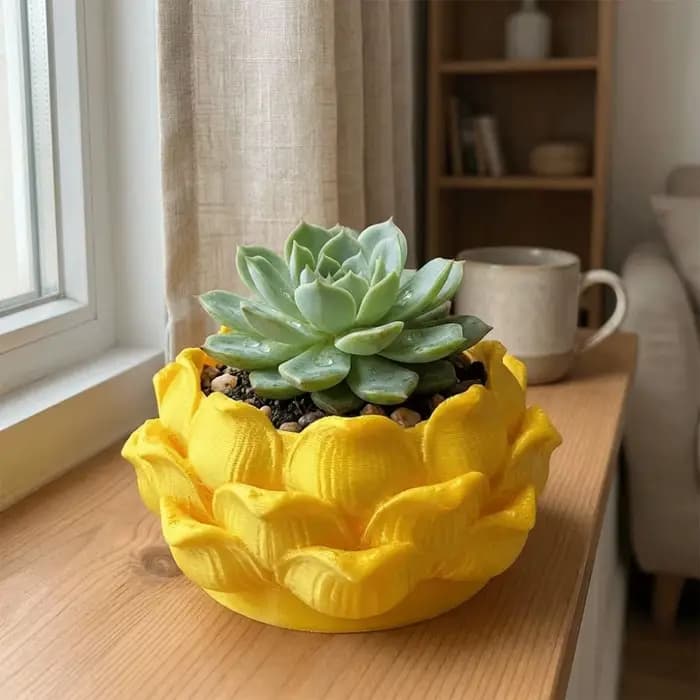 Pot de fleurs en plastique en forme de lotus pour plantes succulentes
