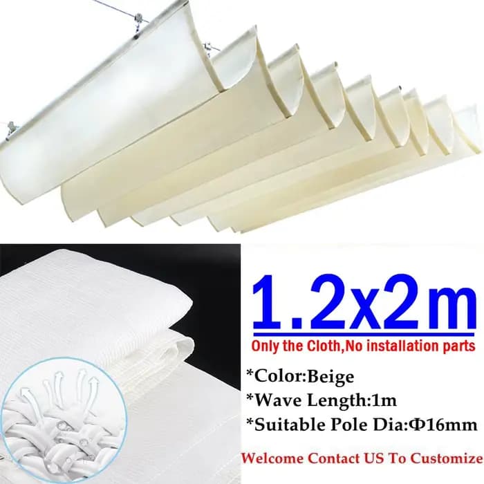 Filet d'ombrage télescopique ondulé, 1.2/1.5/2m, auvent HDPE, gazébo de jardin, voile d'ombrage de b