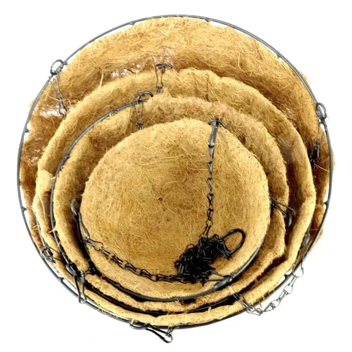 Panier de jardinière suspendu en métal, support de plante en fil de coco, décoration de jardin pour