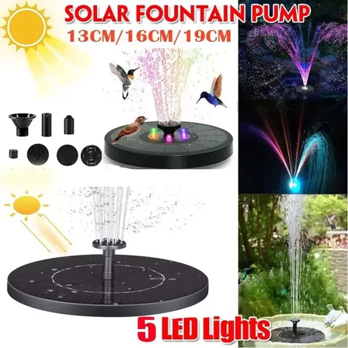 Pompe de fontaine solaire, Kit d'arrosage de plantes à économie d'énergie, fontaine solaire colorée,