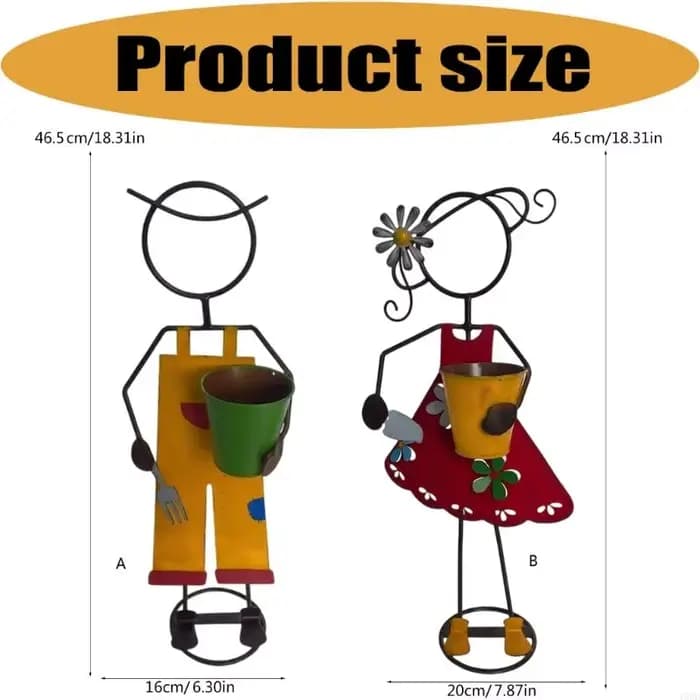 Support Figurine Pot fleur jardinière d'extérieur avec aspect métallique patiné pour affichage Table porche