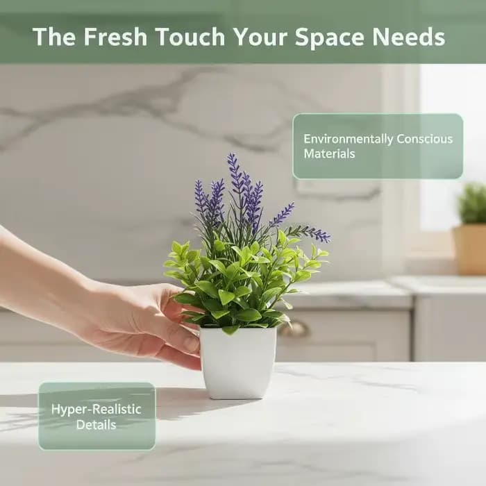 Plantes artificielles en pot avec feuillage réaliste et sans entretien, parfaites pour la décoration de la maison, du bureau, de la salle de bain, de la table ou des étagères.