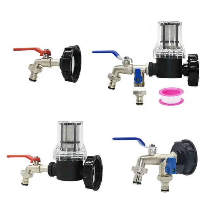 Adaptateur de robinet de réservoir IBC de 1000 litres, filetage S60X6, tuyau d'arrosage 1/2 voies, r