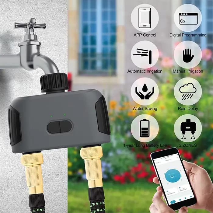 Minuterie 2 voies Compatible WIFI/Bluetooth, programmation automatique, prise US EU UK AU, système d