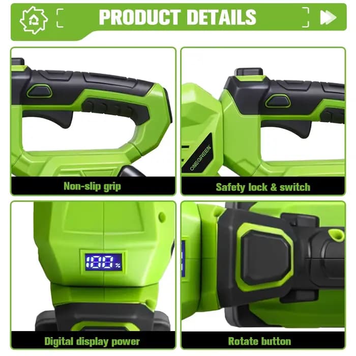 ONEGREEN 2000W taille-haie électrique sans fil 25000 tr/min multifonctionnel pelouse jardin taille outils électriques pour Makita batterie broche
