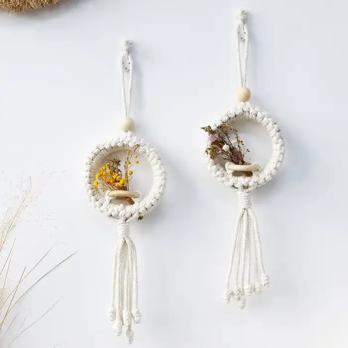 Pot de fleurs mural en macramé, support de plante d'air, décor Boho, pots de jardin de ferme, jardinières, chambre à coucher, décoration Balkon, cadeau