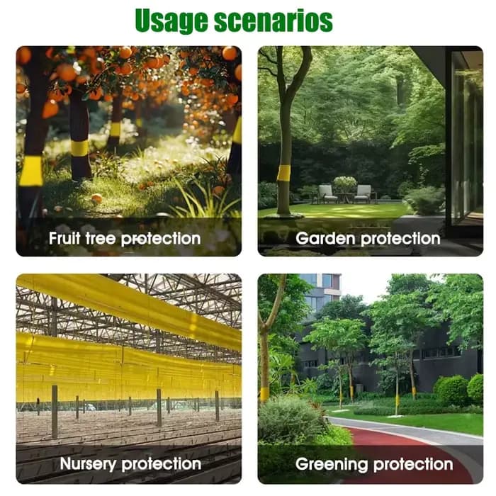 Bande adhésive Double face pour barrière contre les insectes, piège collant jaune étanche efficace c