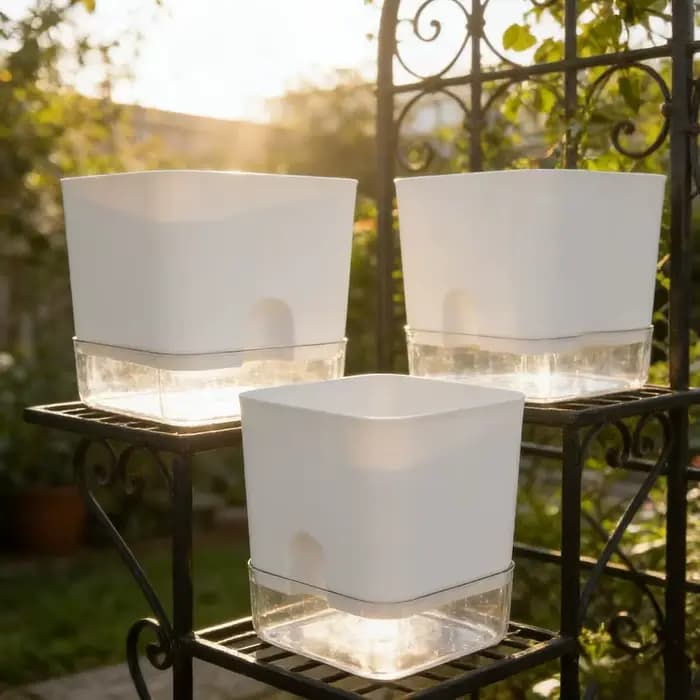 Pots de fleurs auto-arrosants S/M/L avec trou de drainage