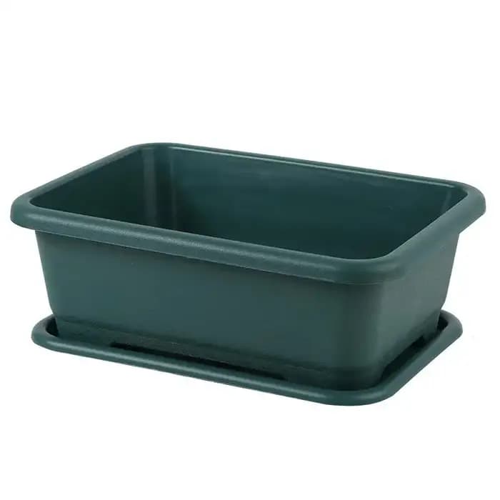 Jardinière rectangulaire incassable et résistante aux chocs avec trous de drainage