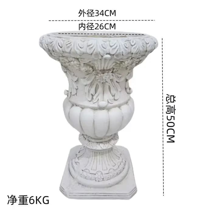 Pot de fleur en Relief de Style européen, haut de gamme, balcon, jardin, cour, décoration de maison,